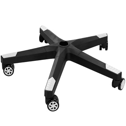 28" Heavy Duty Nylon Gaming Office Chair Base Replacement Part with Wheels | Computer Chair Base Legs with 5 Casters - color: White