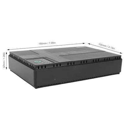 Zunate UPS Battery Backup Power Supply Compact Uninterruptible Power Supply with 6 Outputs POE LAN Port for WiFi Router Modem Camera Security System Black ABS 180x105x32mm (US Plug)