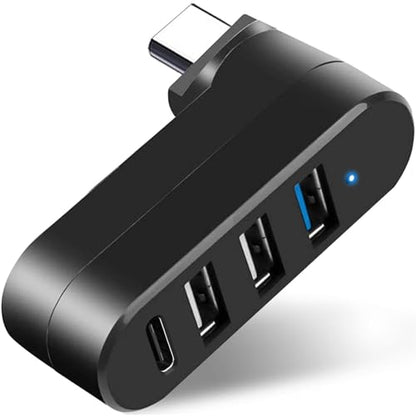 VIENON 4-Port USB C Hub [90°/180° Degree Rotatable], USB C Adapter Splitter with PD-in 5W Port, USB Extender for MacBook, iMac, Surface, and More C Port Laptop(Not for Car) - style: USB-C