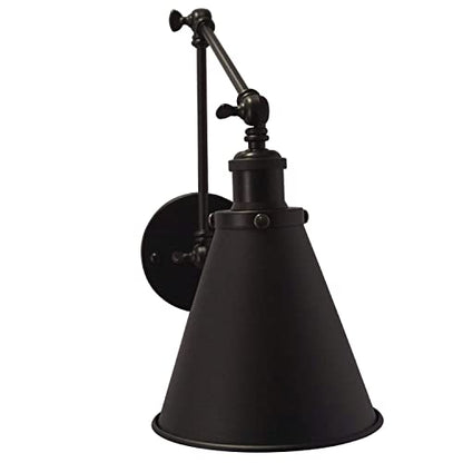 Industrial Black Wall Sconce,Angle Adjustable Decorative Modern Farmhouse Wall Mount Light for Living Room Wall Lamp Set of 2