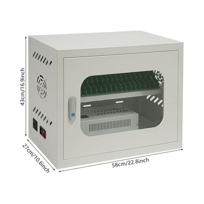 20-Device Cell Phone Charging Cabinet, Lockable Steel Charging Station - color: White, size: 20-Device