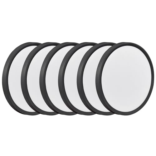 9Inch 6PK Black LED Flush Mount Ceiling Light,18W,1860LM, 3CCT Selectable | 3000K/4000K/6000K CCT Selectable, Black Close to Ceiling Round Flat Panel Light, Super Slim LED Ceiling Light for Bedroom - color: Black, size: 9"-6PK