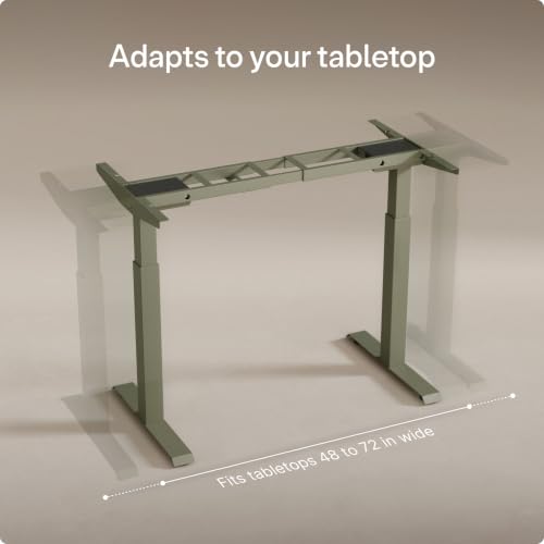 Desktronic Height Adjustable Standing Desk Frame — Ergonomic Sit Stand Desk Frame, Electric Dual Motor, USB & USB-C Charging, Wobble-Free, Touchscreen, 3 Memory Presets, Anti-Collision - color: Green