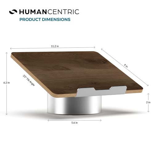 HumanCentric Laptop Riser for Desk, Black Walnut Wood Top & Space Gray Base - color: Black Walnut
