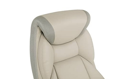 Office Star ECH Series Executive Bonded Leather Office Chair with Lumbar Support and Padded Height Adjustable Arms, Taupe with Cocoa Coated Nylon Base - color: Taupe With Cocoa Coated Nylon Base