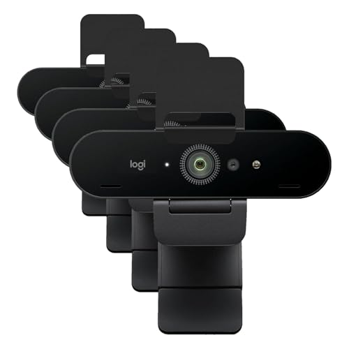 Logitech Brio 4K Webcam,VideoCalling,Noise-Cancelling mic,HD Auto Light Correction,Wide Field of View,Works with Microsoft Teams,Zoom,Google Voice,Google Meet,PC/Mac/Laptop/MacBook/Tablet (Pack of 4) - size: (Pack of 4)