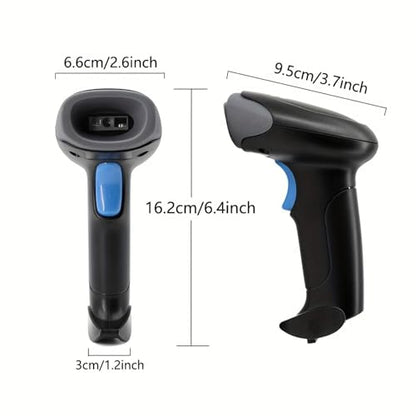 2D Wireless Bluetooth Barcode Scanner with 2000mAh Battery | QR Code Reade Handheld 1D 2D Bar Codes Reader Rechargeable Inventory Scanner for Supermarket, Warehouse, Retail