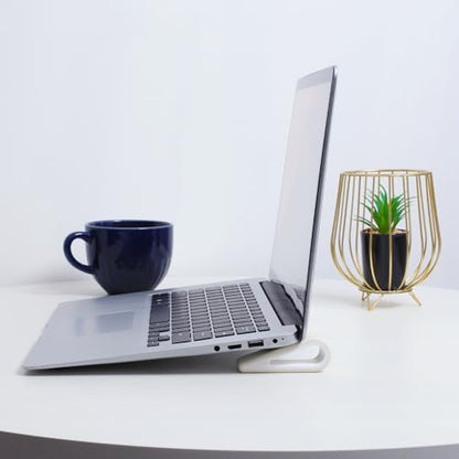 2pcs Adjustable Laptop Stands, White Plastic Notebook Computer Risers