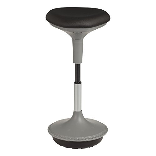 Learniture Adjustable Height Active Learning Stool for Office Desks and Classrooms, Foam-Padded Backless Wobble Stool with Rocking Motion, Black - color: Black