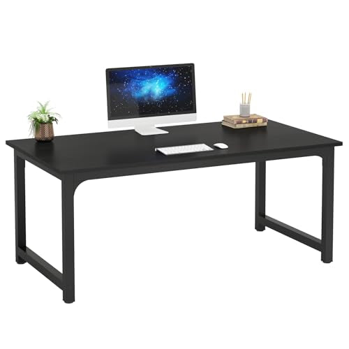 Tribesigns Modern Computer Desk, 63 x 31.5 inch Large Office Desk Computer Table Study Writing Desk Workstation for Home Office, Black - color: Black, size: 63*31.5 inch