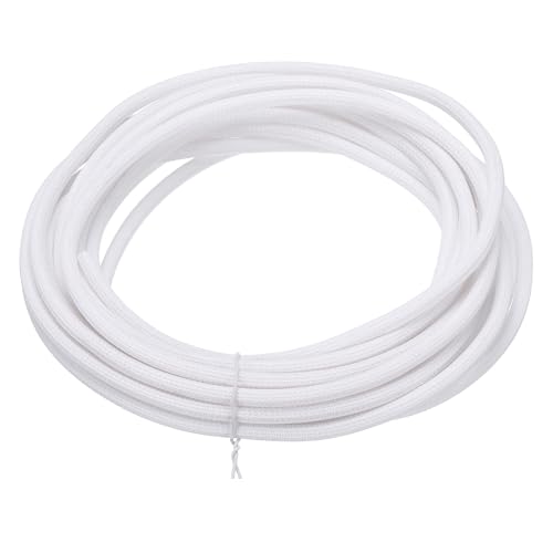 MECCANIXITY Split Sleeve Wire Loom 1/8" 25Ft White Self Wrapping Braided Sleeve UL94-V2 Fireproof PET Sleeving for Automotive, Home Cable Management - color: White, size: 1/8" x 25Ft