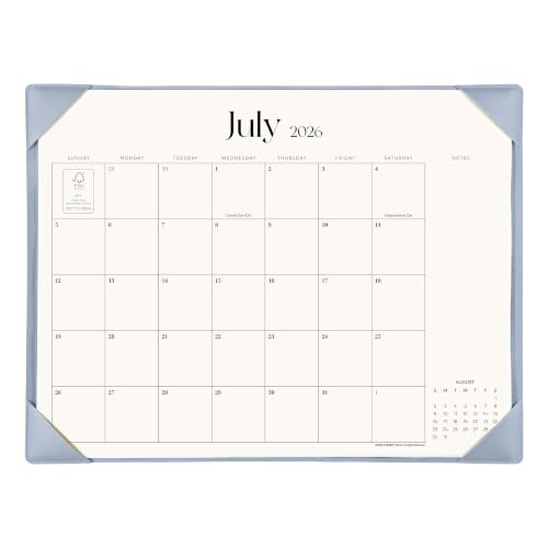 Simplified Desk Calendar 2026 with Desktop Mat, Cabbrix Large Desk Pad Calendar 21" x 16-1/2" Including July 2026 to December 2027 Desk Blotter Calendar for Home School and Office (Blue) - color: Blue