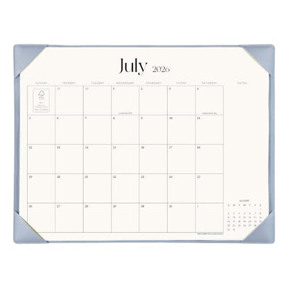 Simplified Desk Calendar 2026 with Desktop Mat, Cabbrix Large Desk Pad Calendar 21" x 16-1/2" Including July 2026 to December 2027 Desk Blotter Calendar for Home School and Office (Blue) - color: Blue