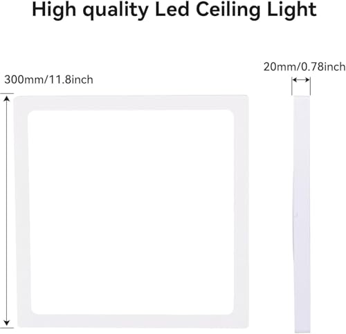 2Pack 12inch Square White 3200LM LED Flush Mount Ceiling Light,28W White 6000K Slim Surface Mount Ceiling Light Fixture for Kitchen Bedroom Living Room - size: 2Pack-28W-12Inch-Square-White