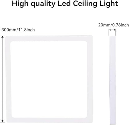 2Pack 12inch Square White 3200LM LED Flush Mount Ceiling Light,28W White 6000K Slim Surface Mount Ceiling Light Fixture for Kitchen Bedroom Living Room - size: 2Pack-28W-12Inch-Square-White