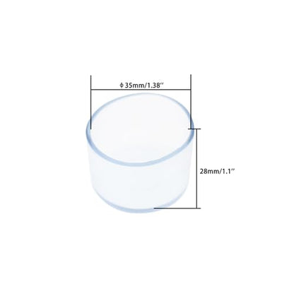 Round Chair Leg Caps,PVC Furniture Feet Covers,TTZEZE Transparent Round Floor Protectors,Clear Table Feet Covers Preventing Plastic Chair Leg Covers Scratches and Noise 35mm/1.38'', 12 - size: 1.38 inches