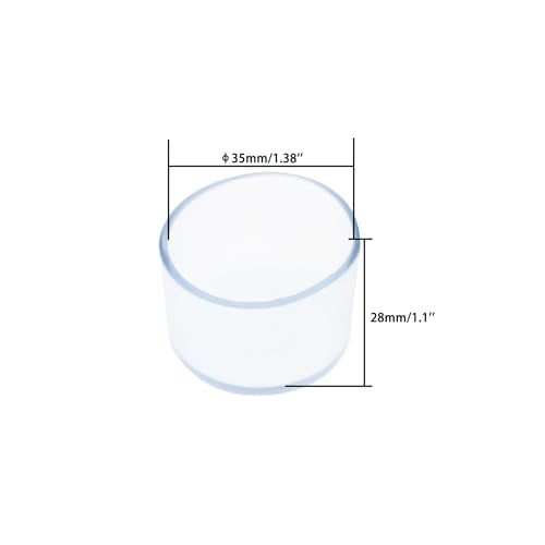 Round Chair Leg Caps,PVC Furniture Feet Covers,TTZEZE Transparent Round Floor Protectors,Clear Table Feet Covers Preventing Plastic Chair Leg Covers Scratches and Noise 35mm/1.38'', 12 - size: 1.38 inches