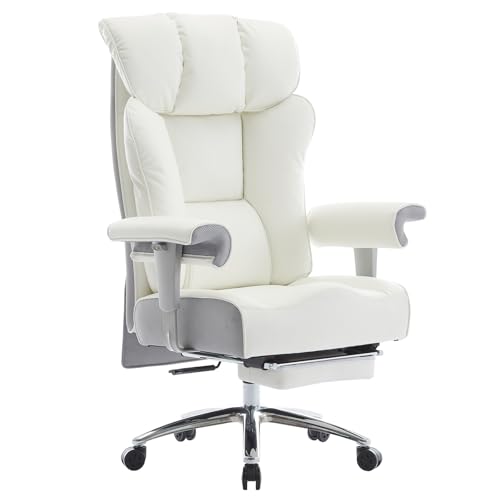 Efomao Big and Tall Executive Office Chair 400lbs - color: 3060-white