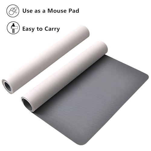 Large Mouse Pad, Black Flowers Desk Mat Pad for Desktop 23.6" x 11.8" - color: Black Flowers, size: 23.6" x 11.8"
