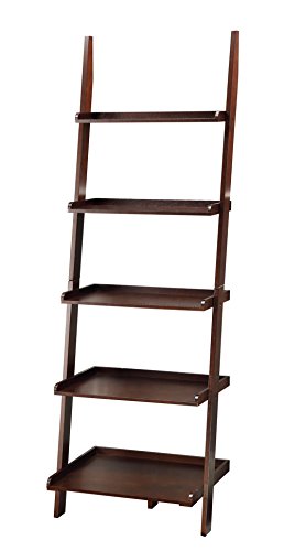 Convenience Concepts 5 shelves, American Heritage Bookshelf Ladder, Espresso, 72.75" x 25" - color: Espresso