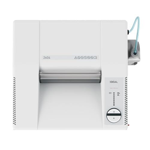ideal. 2604 Cross-Cut Centralized Office Shredder with Automatic Oiler, Continuous Operation, 14 to 16 Sheet Feed Capacity, 26 gal Bin, Shred Staples/Paper Clips/Credit Cards/CDs/DVDs, P-5 Security | P5 cross cut shredder with automatic oiler for 6 to 8 u