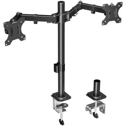 MOUNTUP Dual Monitor Desk Mount, Max 32 Inch up to 17.6lbs, Fully Adjustable Dual Monitor Arm for 2 LCD Screens, Double Monitor Stand with C-Clamp and Grommet Base - size: Dual
