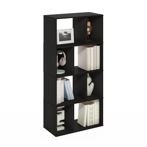 Furinno DALY Book Shelf, 8-Cube Bookshelf, Cube Storage Organizer Bookcase with Irregular Compartments, 11.7 x 23.6 x 49, for Living Room, Bedroom, Home Office, Espresso - color: Espresso, size: Irregular, 8-Cube