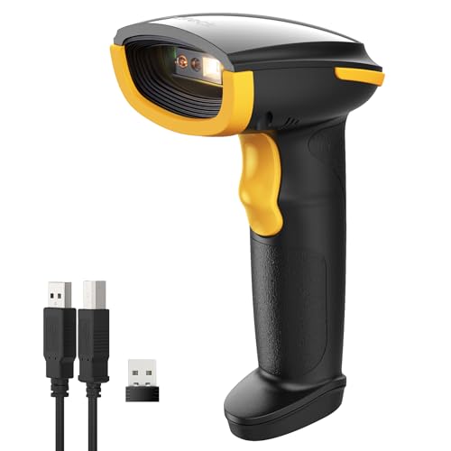 Inateck Bluetooth Barcode Scanner, 1D 2D QR Code Scanner Wireless with 2.4G, Bluetooth, and USB 3-in-1, 2600mAh Battery, Includes APP and SDK, Support Screen Scanning, BCST-23 Black | 1D/2D/QR Code Scanning, Screen Scanning, Retail Checkout Warehouse Scho