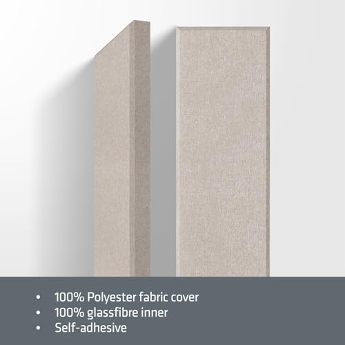 2 Pack Fiberglass Acoustic Panels 48"x12"x2" Soundproof Panels, Linen - color: Linen