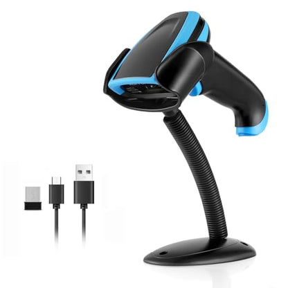 Barcode Scanner Onewscan Wireless 1D Laser Bar Code Scanners with Stand 2.4G Wireless & USB Wired Connection Plug and Play Handheld Bar Code Reader - color: 652wl