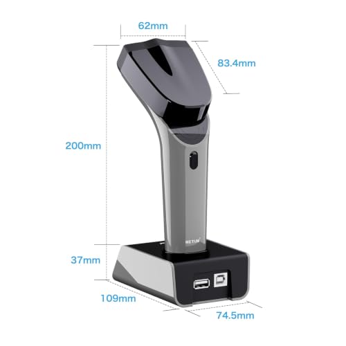 NETUM 1D Barcode Scanner, Wireless Bluetooth with Cradle, DS5000-Gray - color: Gray
