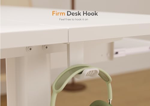 Claiks Electric Standing Desk 48x24 with Keyboard Tray White | Splice board desktop, 28.3-46.5 inch height range, 176 lbs capacity, 3 memory presets, quiet motor - color: White
