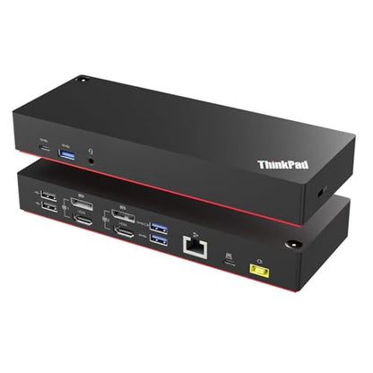 ThinkPad 40AF0135 Universal Hybrid Docking Station | For Lenovo Laptops, Dual Monitor, Comes with ITSPWR HDMI 4K Cable + DP Cable+ Cleaning Cloth - style: HDMI + DP Cable