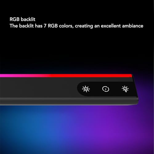RGB Computer Light Bar, Wireless LED Screen Lamp with Music Sync, 5 Color Temperatures Stepless Dimmable Touch Control Dual Light Source for PC Monitor Desk Lighting