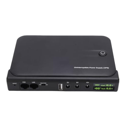 FTVOGUE Uninterruptible Power Supply Fireproof ABS Mini UPS Battery Backup 36W 5V 9V 12V DC USB LAN POE Output for Router Modem Camera Home Office (US Plug)