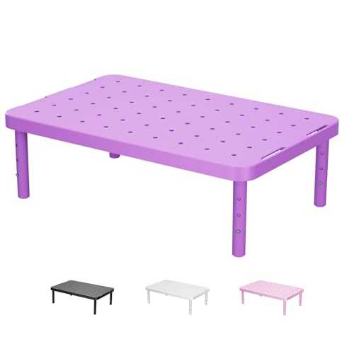 WALI Computer Monitor Stand for Desk, Adjustable Laptop Riser, up to 44 lbs | Desk Monitor Riser Underneath Storage, Fits Notebook, Laptops, Printers, for Home, Office, School(PTT001-V), Violet - color: Violet, size: 14.6"L * 9.3"W