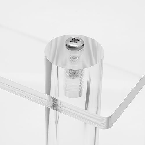 Rolling Acrylic Printer Stand Shelf 2-Tier Under Desk Printer Table Modern Clear Printer Cart with Wheels for Home Office Living Room Bedroom, Clear