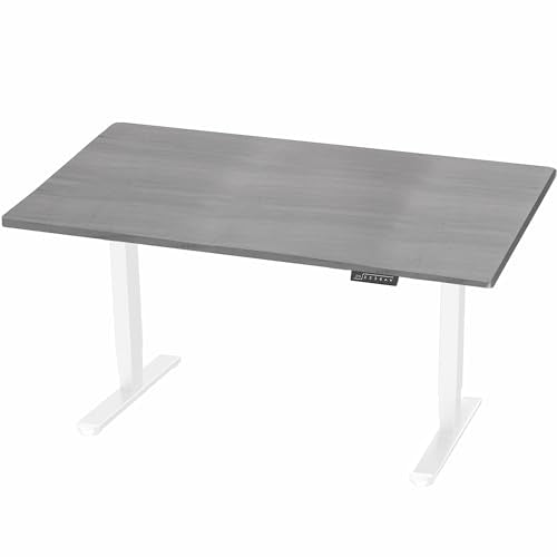 VIVO Dark Gray 55 x 28 in Standing Desk, DESK-KIT-2W55G - color: Dark Gray Top / White Frame, size: 55 x 28