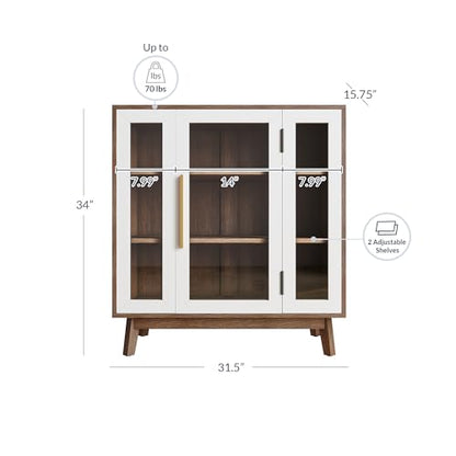 BELLEZE 31" Storage Cabinet-White - color: 31'' White, size: 1