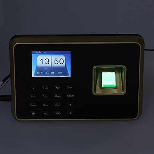 Sonew Attendance Machine, 2.4in Attendance Machine Fingerprint Biometric TFT Colou, Time Clock for Employees Small Business(US-Black)