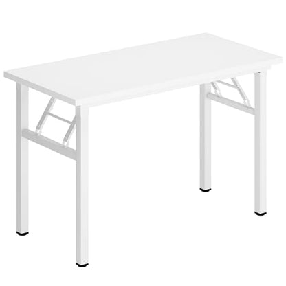 DlandHome 31.5 Inch Small Folding Computer Desk for Home Office, White - color: White + White, size: 31.5 Inches