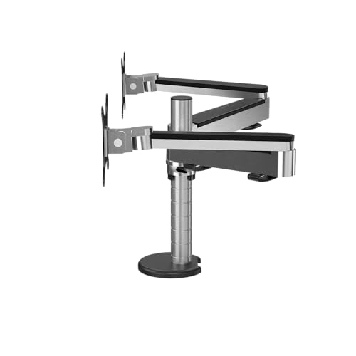 OmniView Dual Monitor Stand - Height Adjustable Arms for 24"-27" Screens - Desk Mount with 360° Rotation - VESA Compatible - Each Arm Supports up to 15lbs | Black - size: Dual Arms