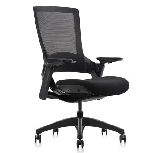CLATINA Mesk Ergonomic Office Chair with Adjustable Depth Seat Height 3D Arm Rest and Lumbar Support, Swivel Executive Computer Task Chair for Home Office Conference Room, Black - color: Black-mesh, size: 1 pack-No headrest