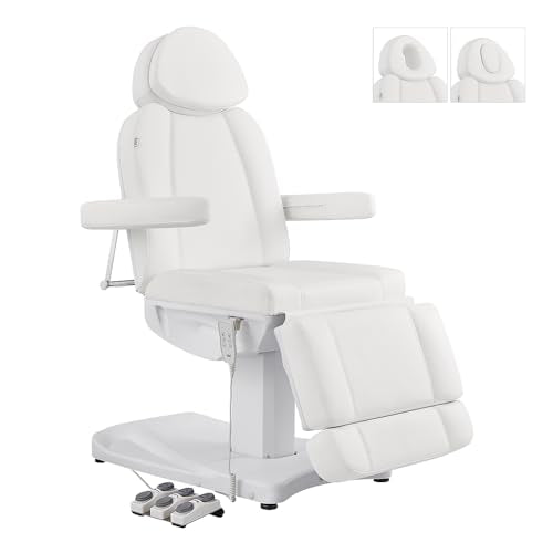 Full Electrical Medical Aesthetic Chair Facial Beauty Bed Podiatry Doctors Office Chair with 3 Motors INK - color: White-2pack