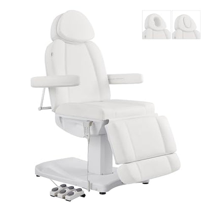 Full Electrical Medical Aesthetic Chair Facial Beauty Bed Podiatry Doctors Office Chair with 3 Motors INK - color: White-2pack
