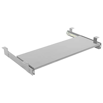 BenchPro Heavy 16-Gauge Powder Painted Steel Keyboard Tray - Under-Mount, Steel Construction, Slide Out Keyboard Mouse Holder - Powder Coated 9" D x 24" W - Grey - style: Metal Grey 24"