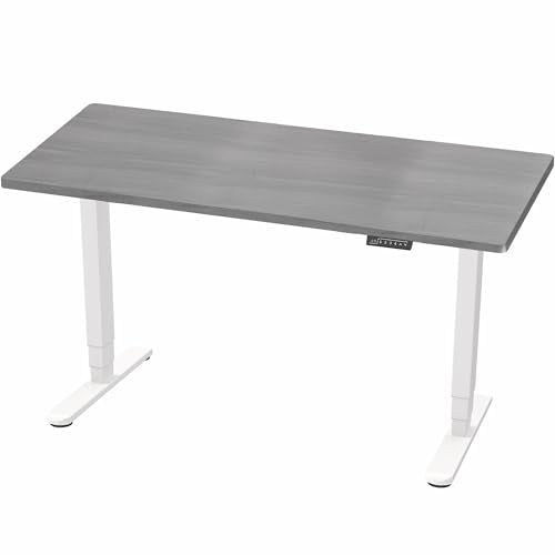 VIVO Dark Gray 60 x 24 in Standing Desk, DESK-KIT-2W6G - color: Dark Gray Top / White Frame, size: 60 x 24