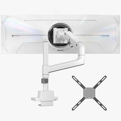 monTEK Ultrawide Monitor Arm Bundle with VESA Expansion Adapter Kit, Heavy-Duty Gas Spring Stand with USB A/C for 17"–57" Screens up to 59.4 lbs, Includes Adapter Extending VESA to 200x200 & 300x300