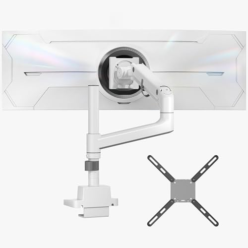 monTEK Ultrawide Monitor Arm Bundle with VESA Expansion Adapter Kit, Heavy-Duty Gas Spring Stand with USB A/C for 17"–57" Screens up to 59.4 lbs, Includes Adapter Extending VESA to 200x200 & 300x300
