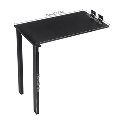 Folding Table Folding Dining Table with 132 Lbs Load Capacity & Spacious Desktop(29.5*15.7 In) Tall Fold Down Dining Desk Wall Mounted Foldable Desk for Study Rooms, Home Offices, Lounges(Black) - color: Black